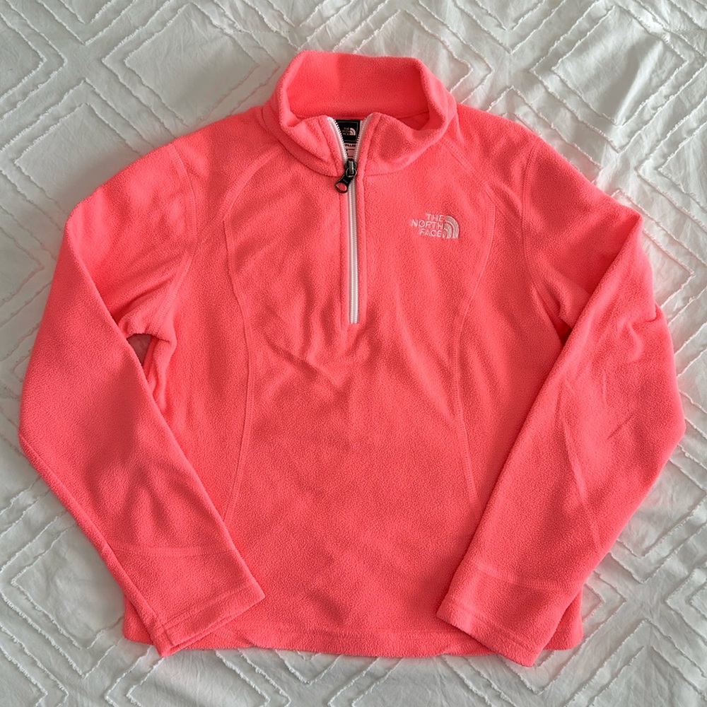The North Face - Fleece 1/4 Zip Shirt - Neon Coral - S (7-8)